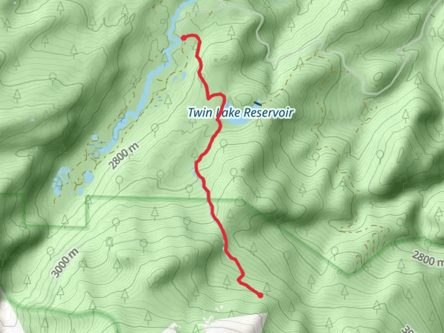 An image depicting the trail Stormy Peaks B17 Crash Trail and its surrounding area.