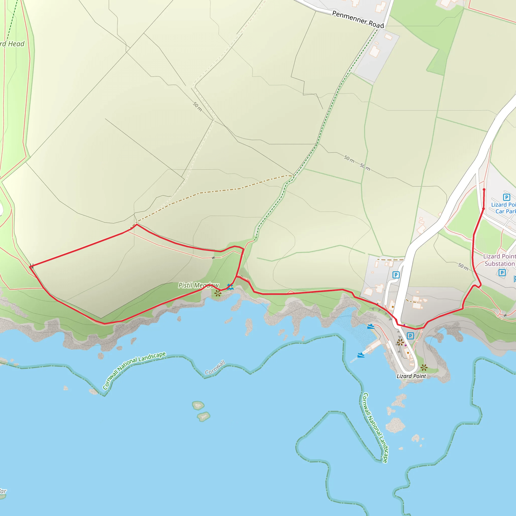 Lizard Point Trail mobile static map