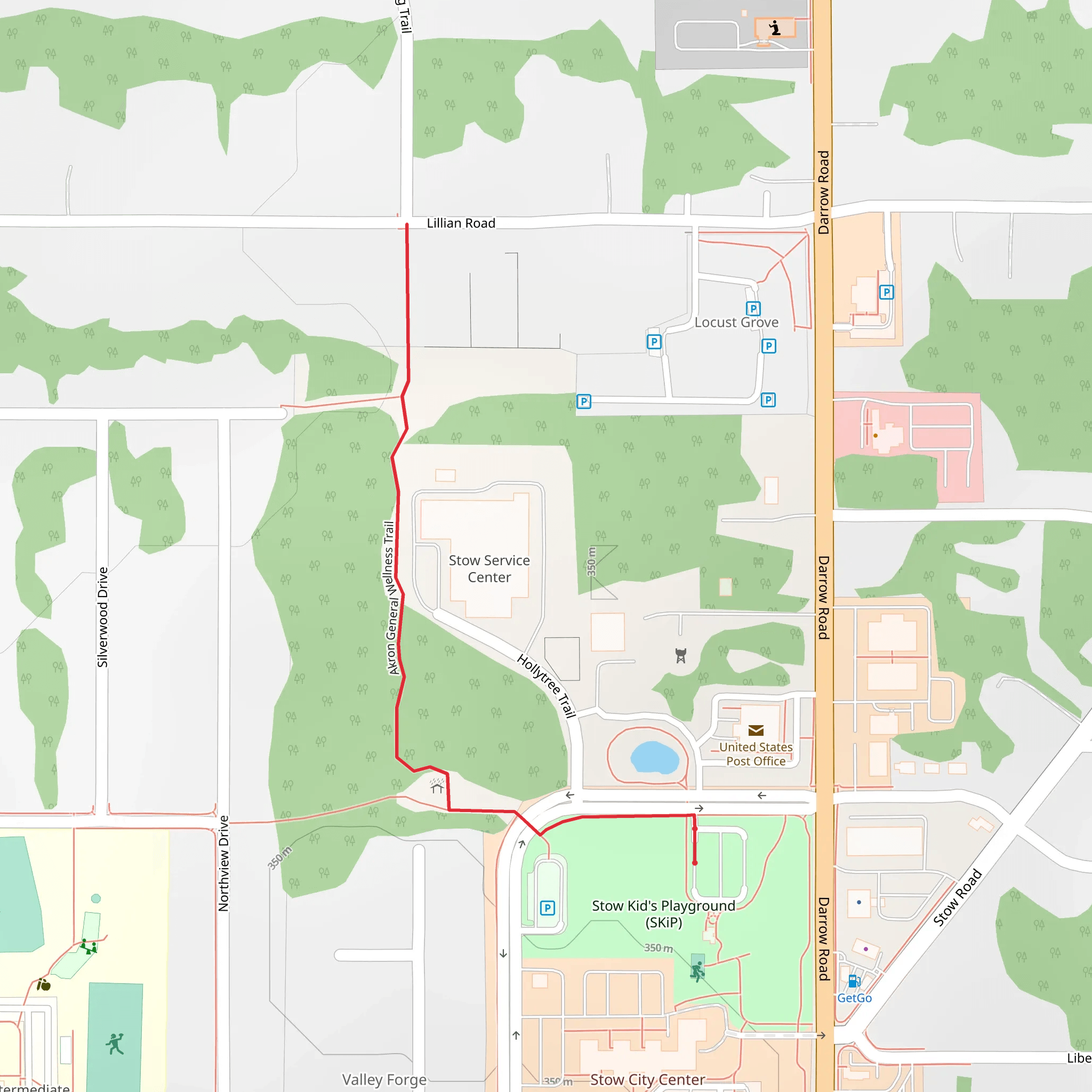 Akron General Wellness Trail mobile static map