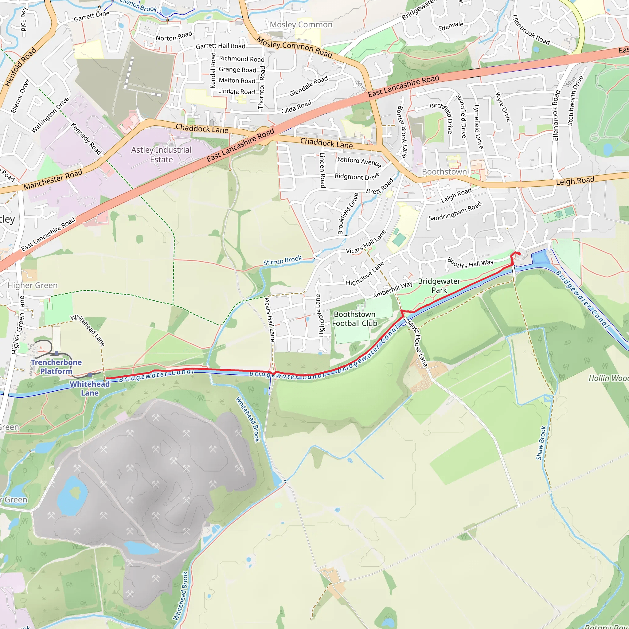 Bridgewater Canal Walk - Boothstown mobile static map