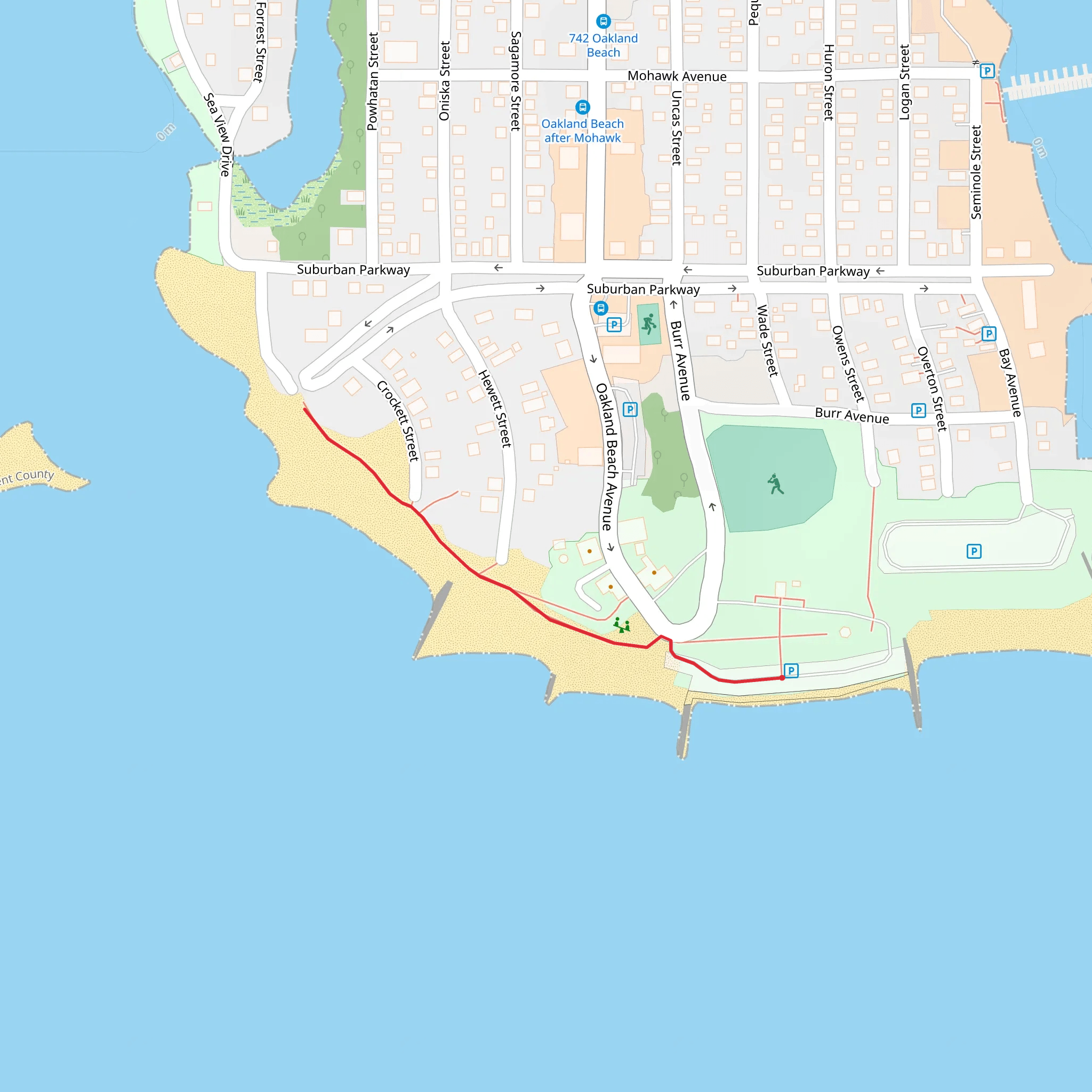 Oakland Beach Walk mobile static map