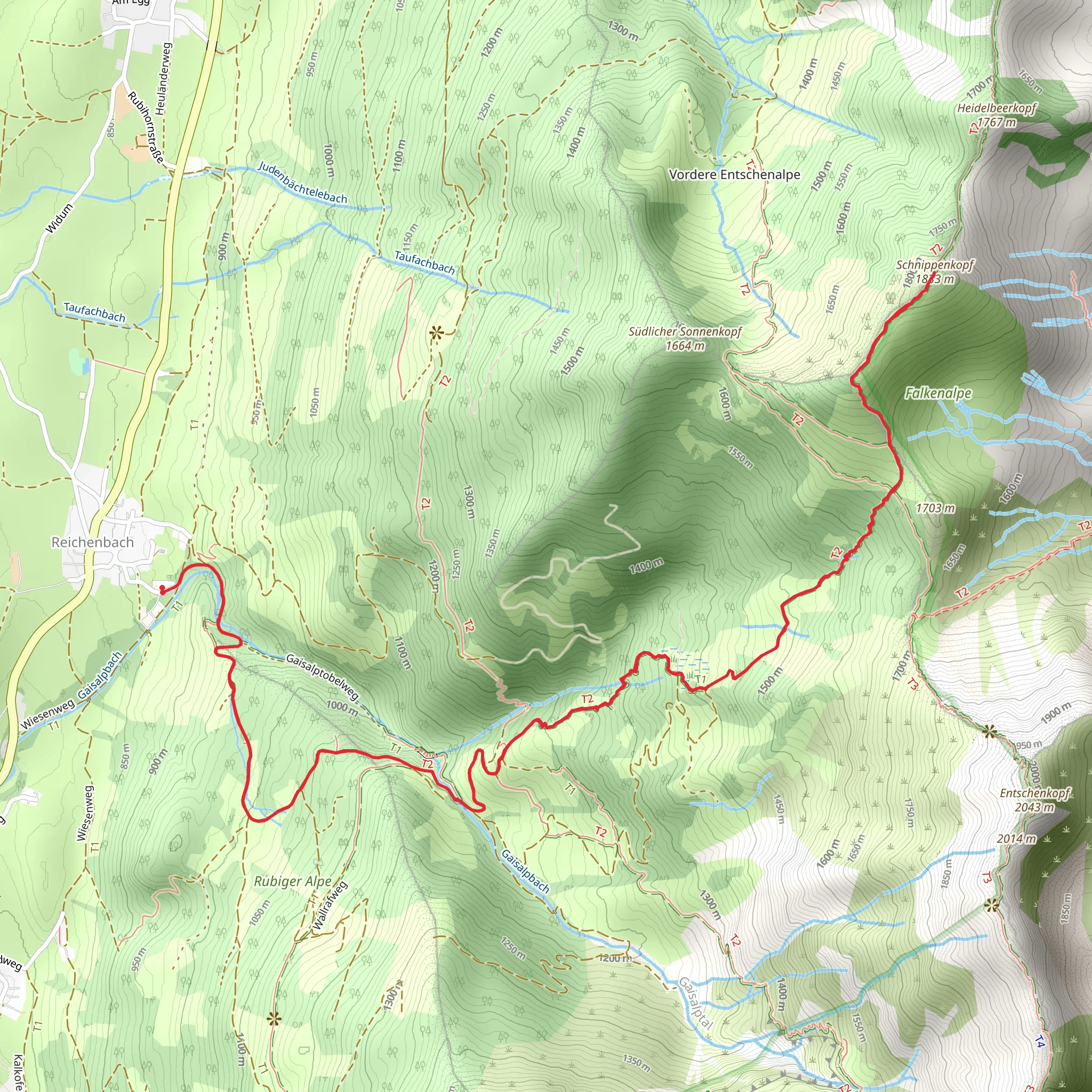 Schnippenkopf Peak Walk from Reichenbach mobile static map