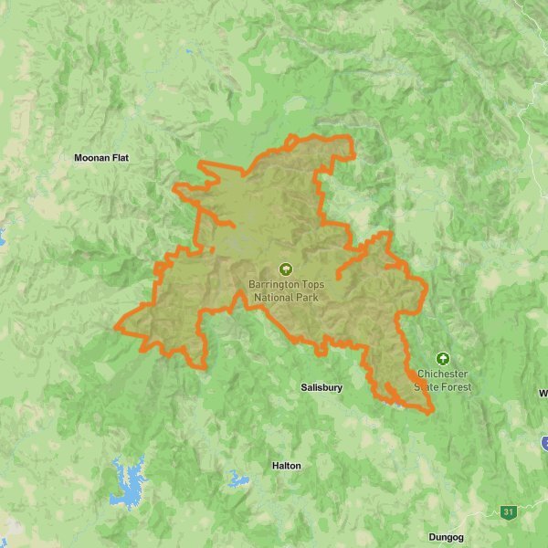 Barrington Tops National Park mobile static map