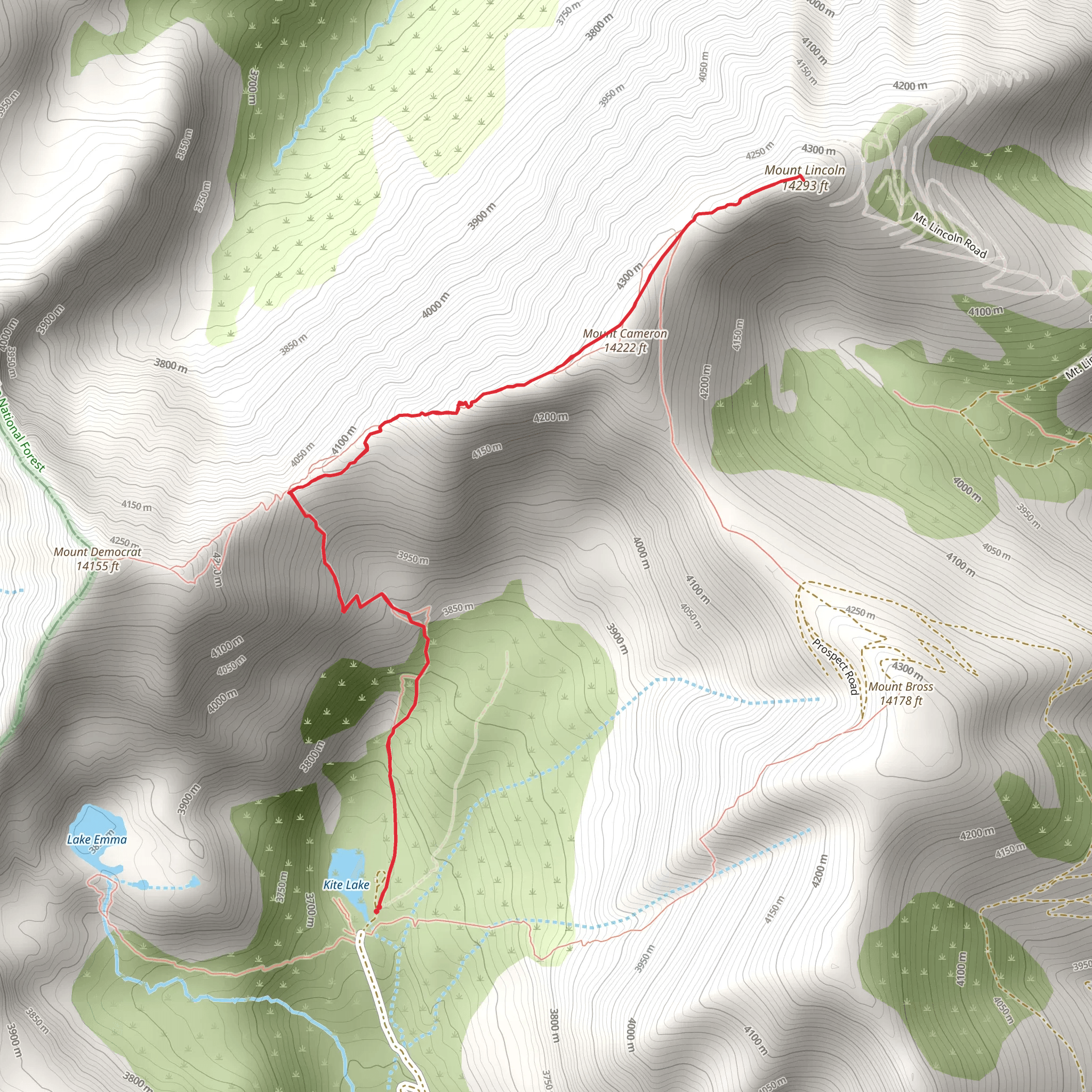 Mt Cameron and Mt Lincoln Trail mobile static map
