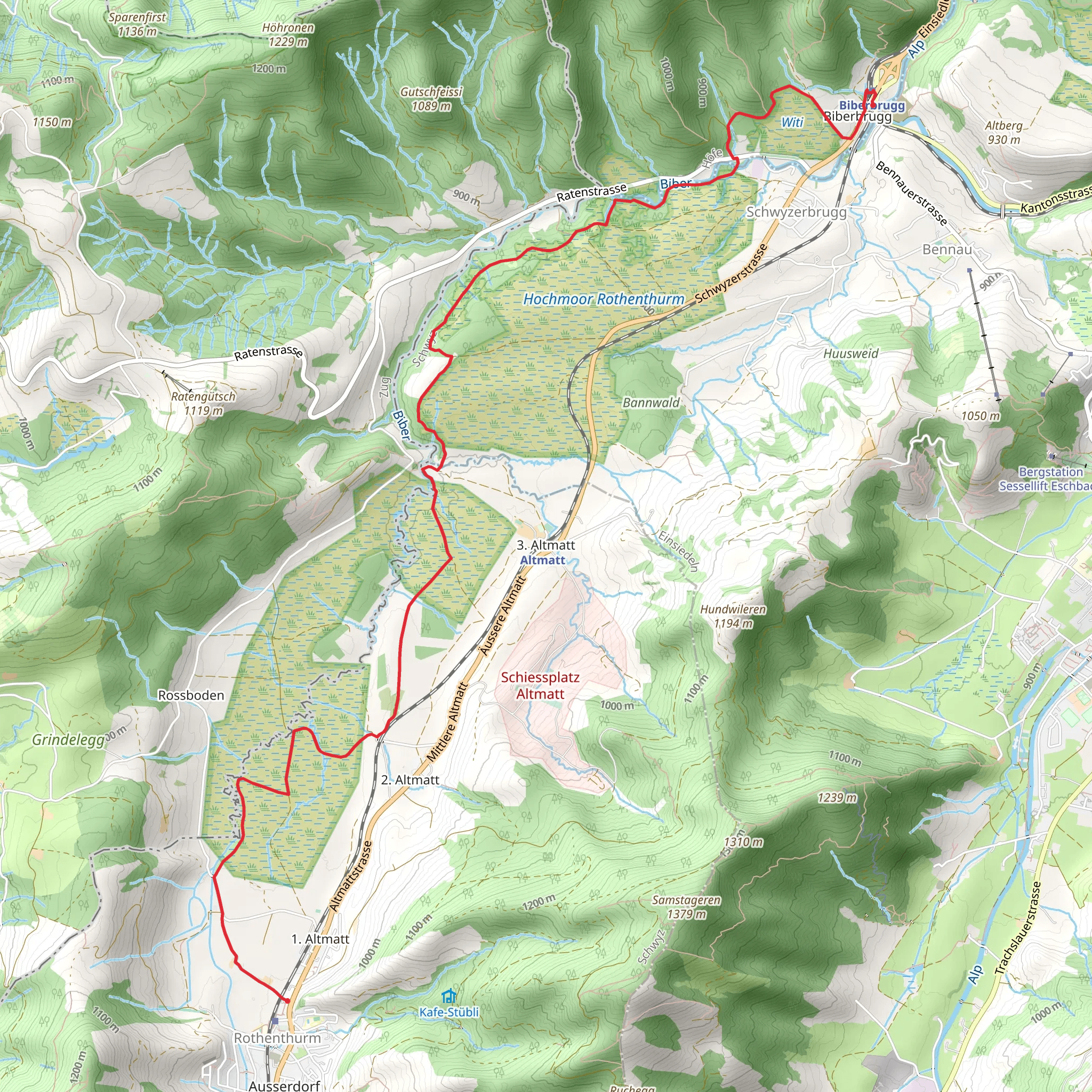 Moorweg Rothenthurm mobile static map