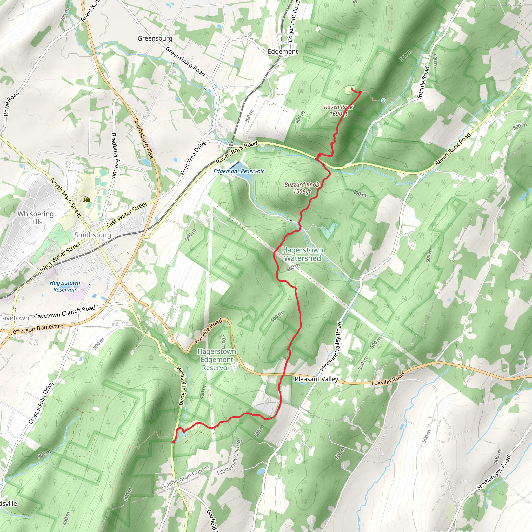 Raven Rock via Appalachian Trail mobile static map