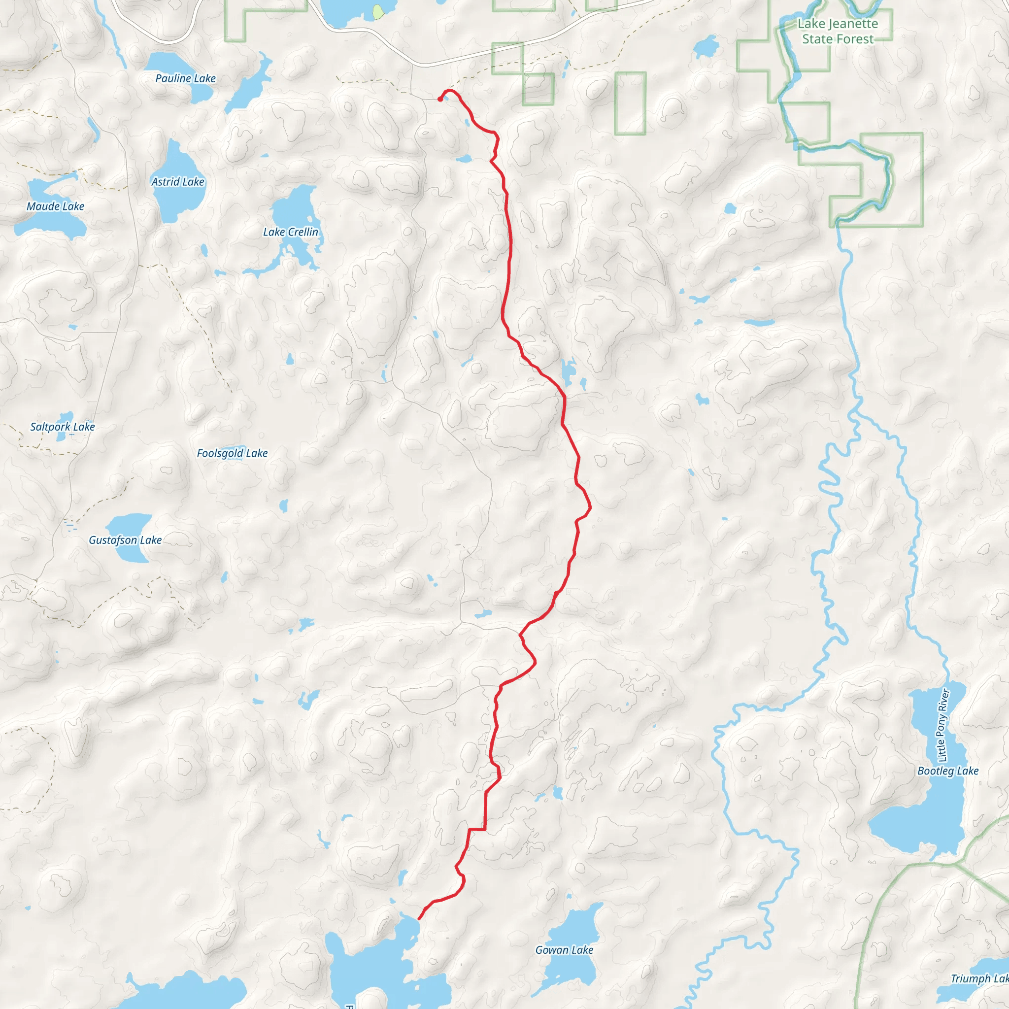 Trout Lake via Norway Trail mobile static map