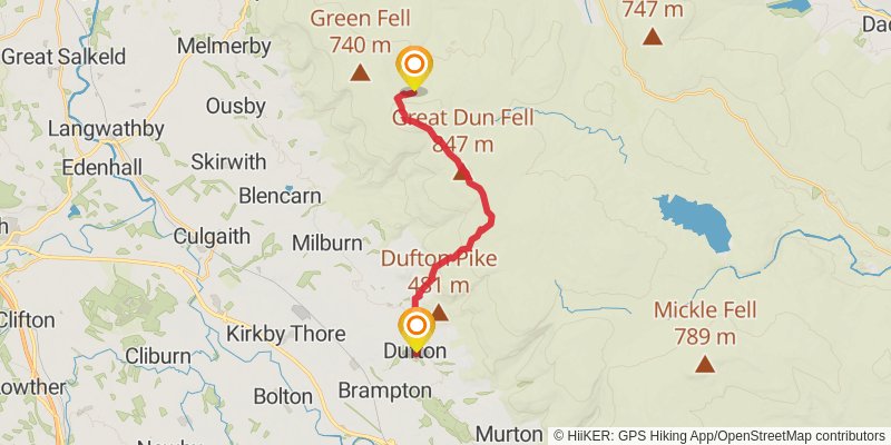 Stranraer to Middleton in Teesdale Walk stage 26 Map