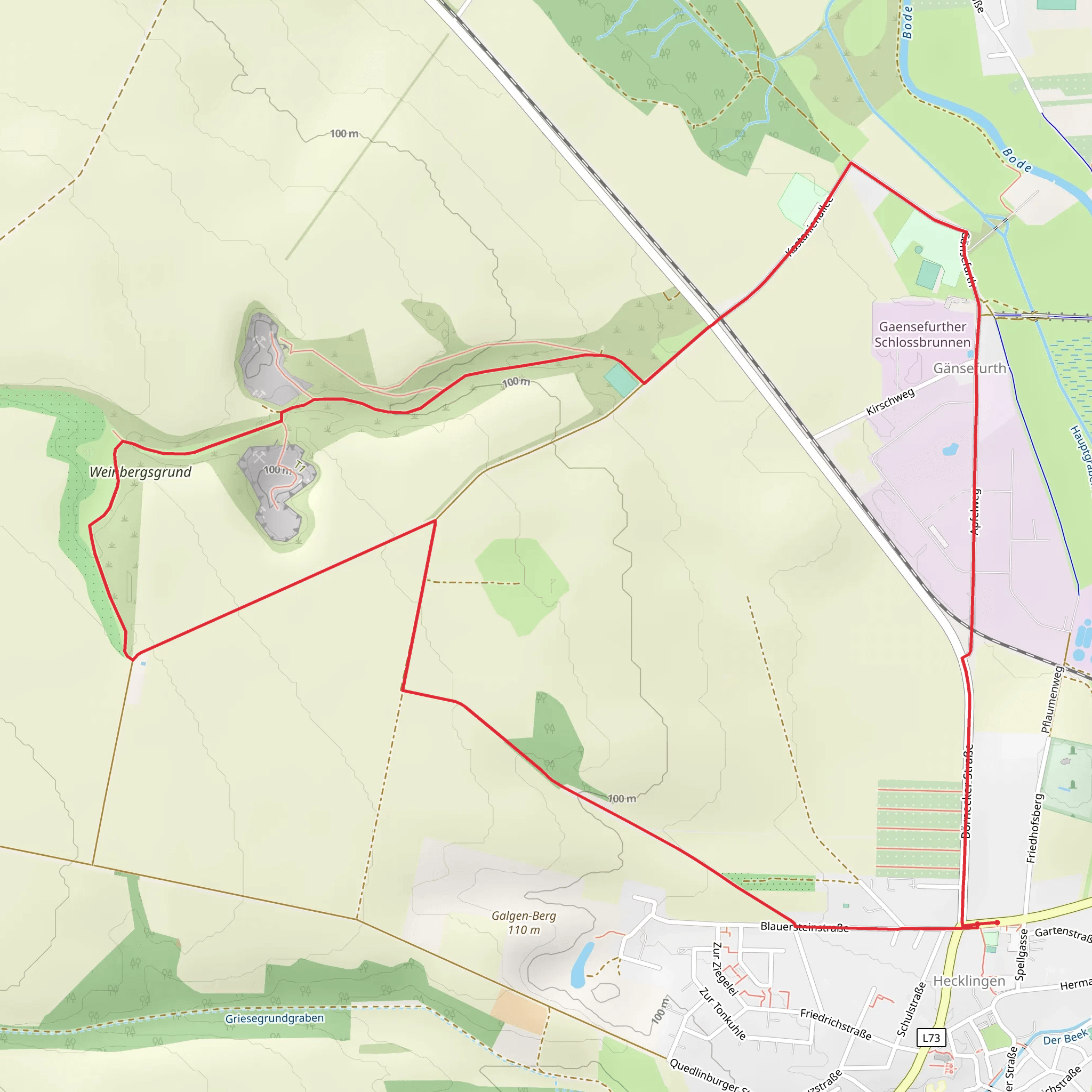 Hecklingen and Gansefurth Loop mobile static map