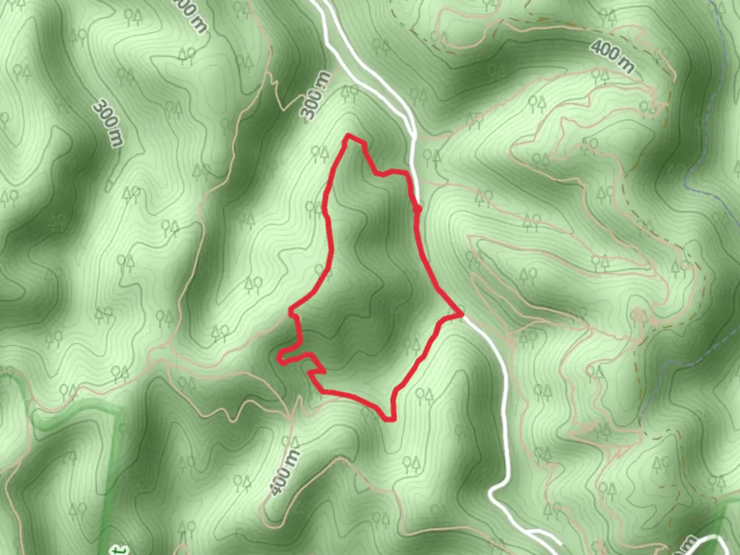 An image depicting the trail Rocky Ridge Trail and Pigeon Roost Loop Trail and its surrounding area.