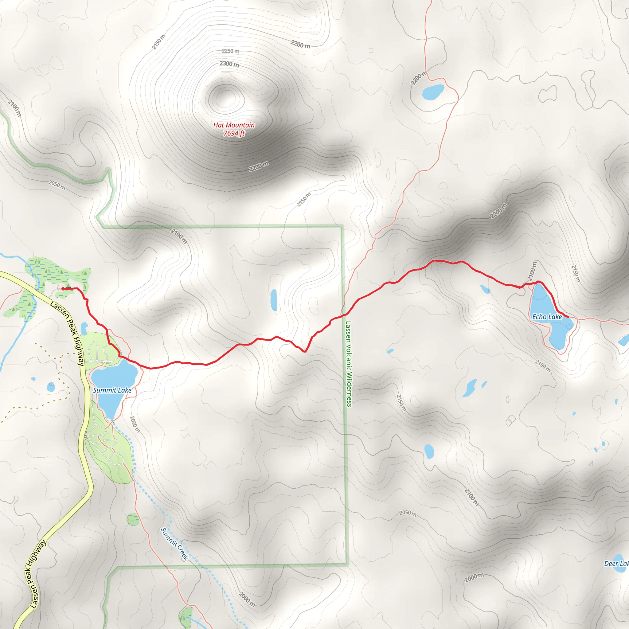 Summit Lake and Echo Lake Trail mobile static map
