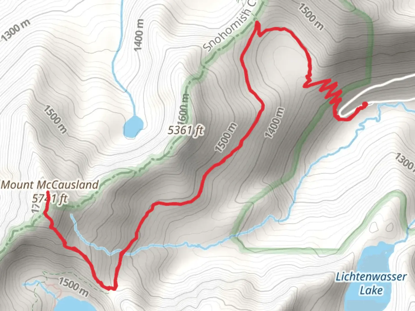 An image depicting the trail Mount McCausland via Smithbrook Trail and its surrounding area.