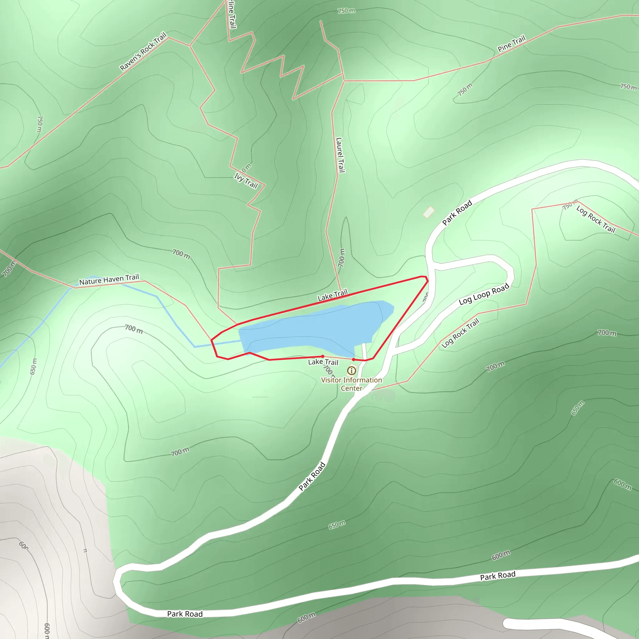 Lake Loop Trail from Park Road mobile static map
