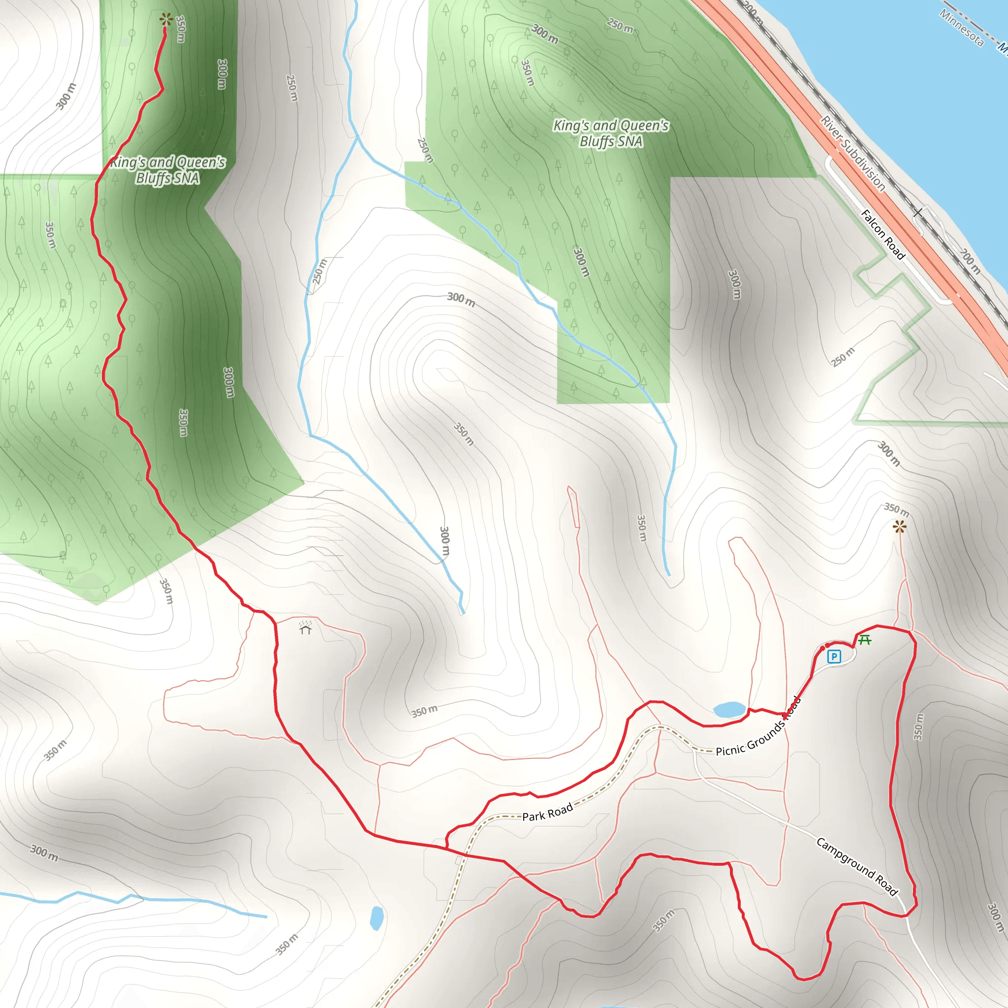 King's and Queen's Bluffs SNA Loop mobile static map