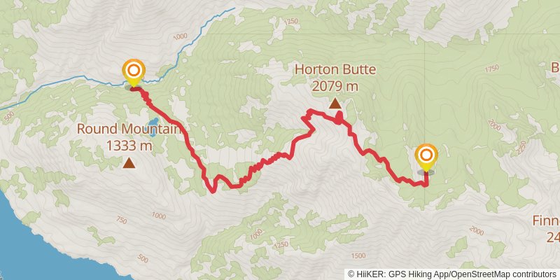 Horton Butte via Lakeshore Trail stage 3 Map