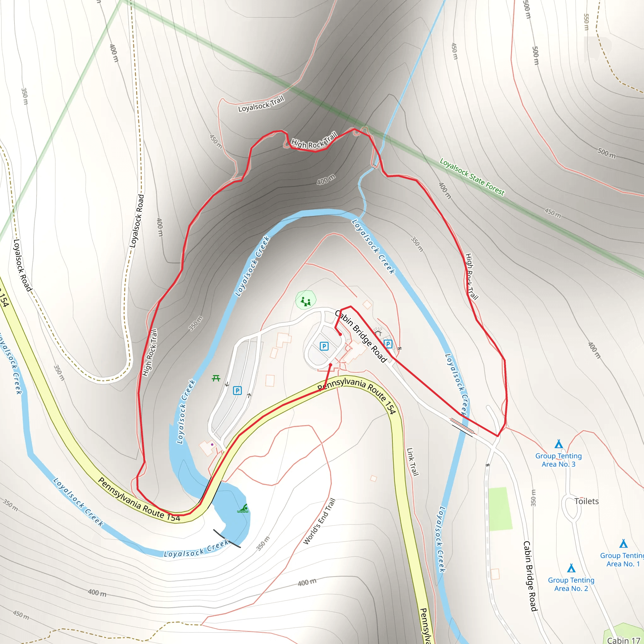 High Rock Trail Loop - Red mobile static map