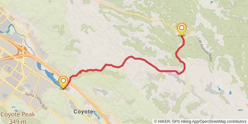 Bay Area Ridge Trail spur 5 Map