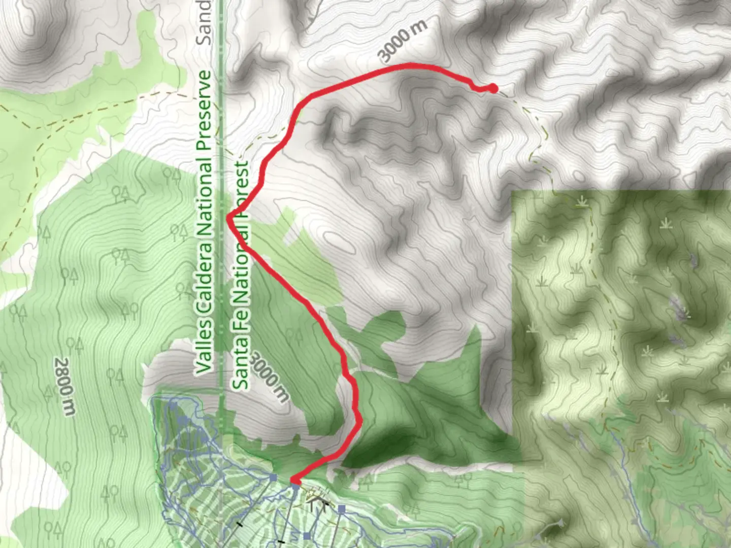 An image depicting the trail Guaje Canyon Trail and its surrounding area.