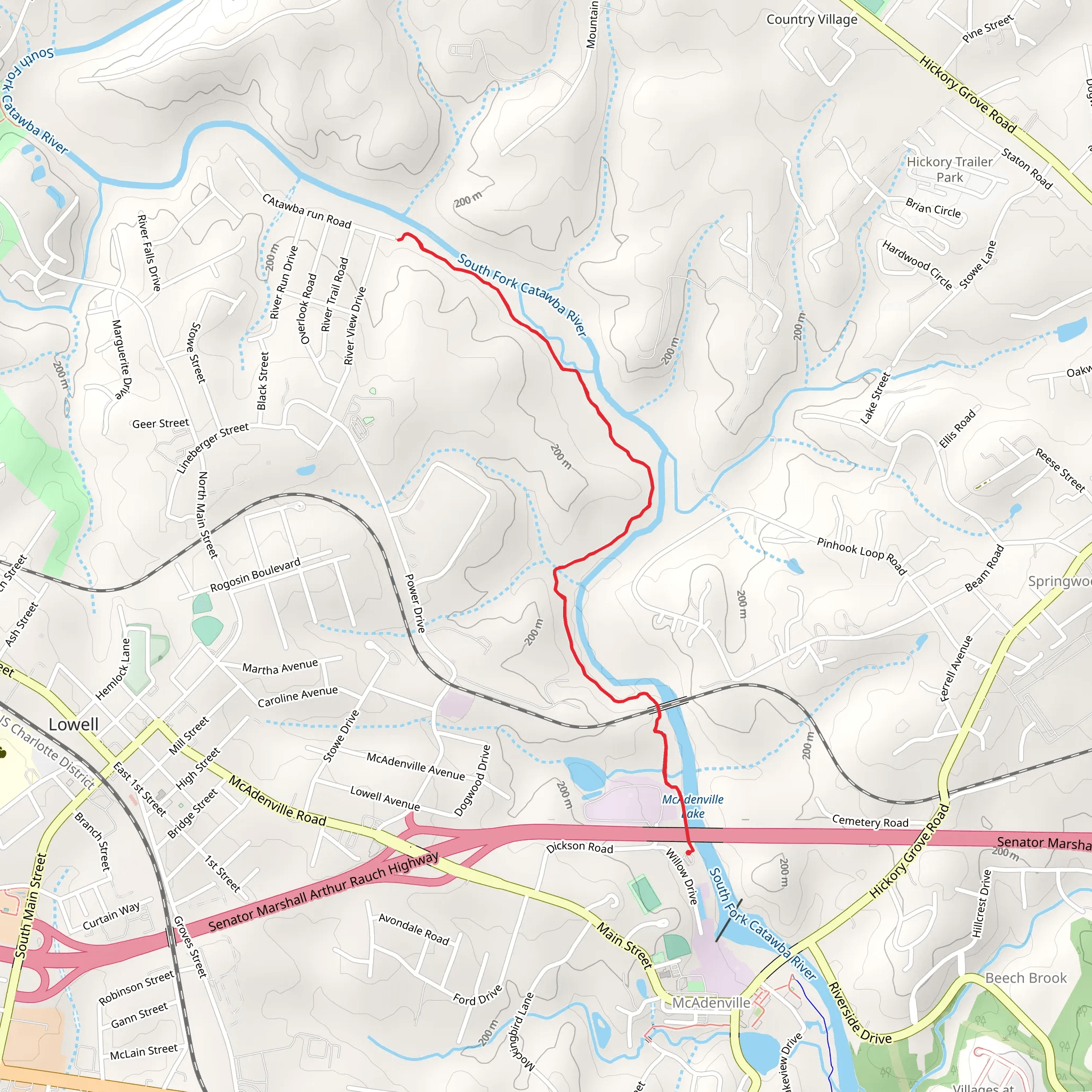 South Fork Trail mobile static map