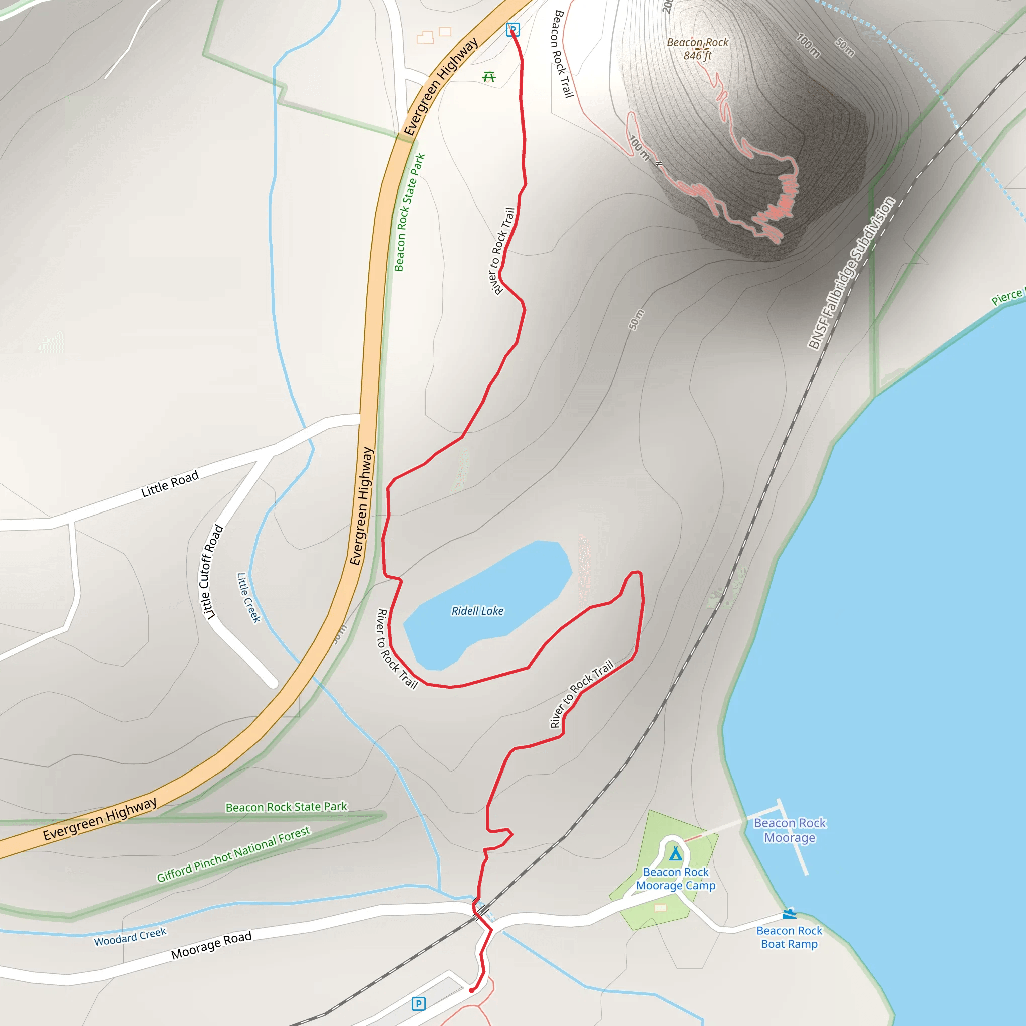 River to Rock Trail - Ridell Lake mobile static map