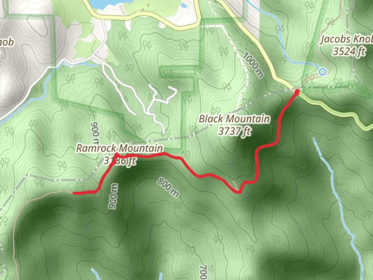 An image depicting the trail Ramrock Mountain via Appalachian Trail and its surrounding area.