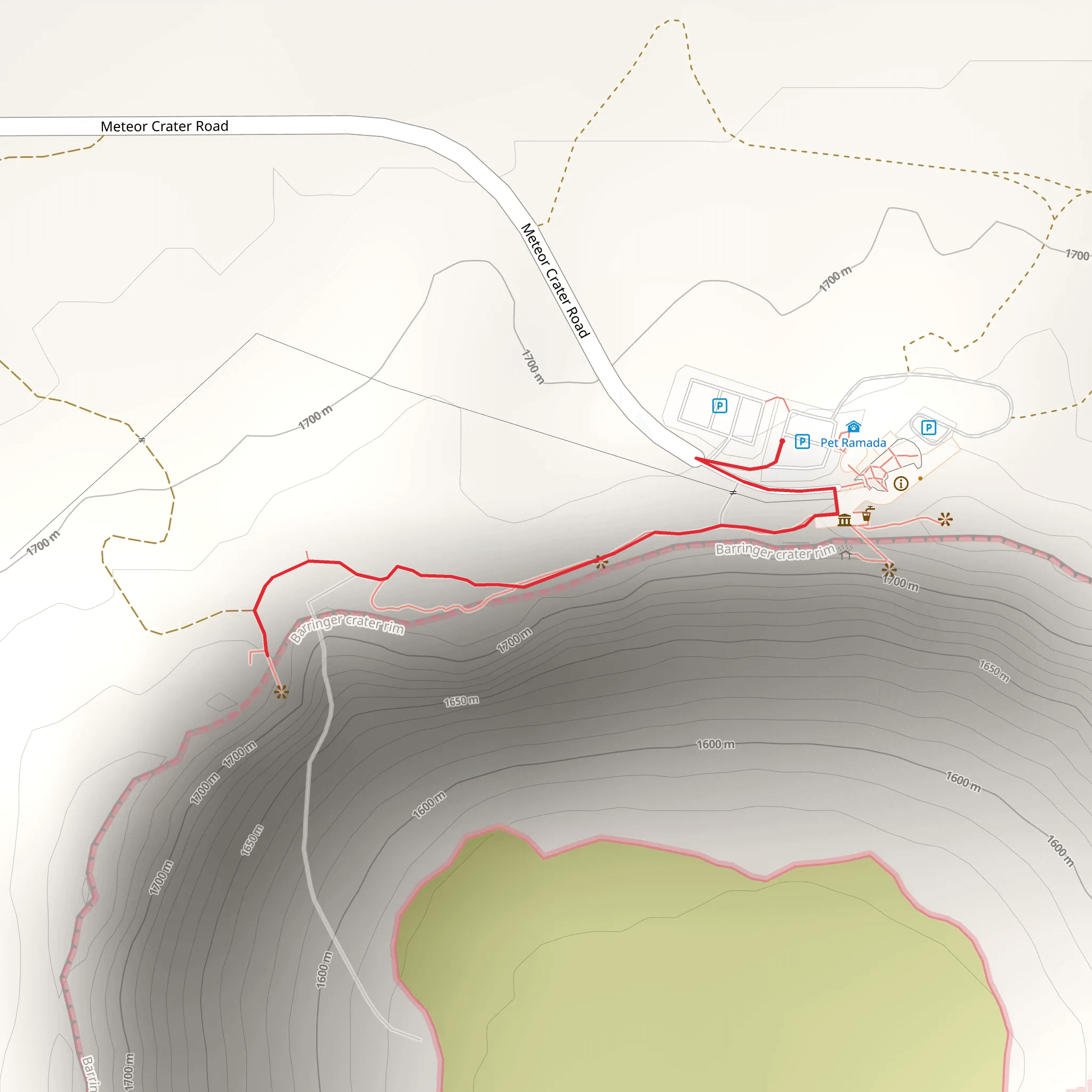 Meteor Crater Road mobile static map