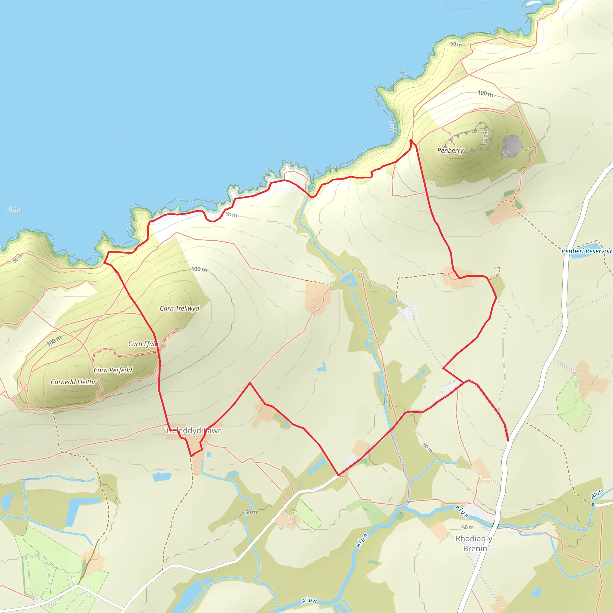 Penberry - Treleddyd mobile static map