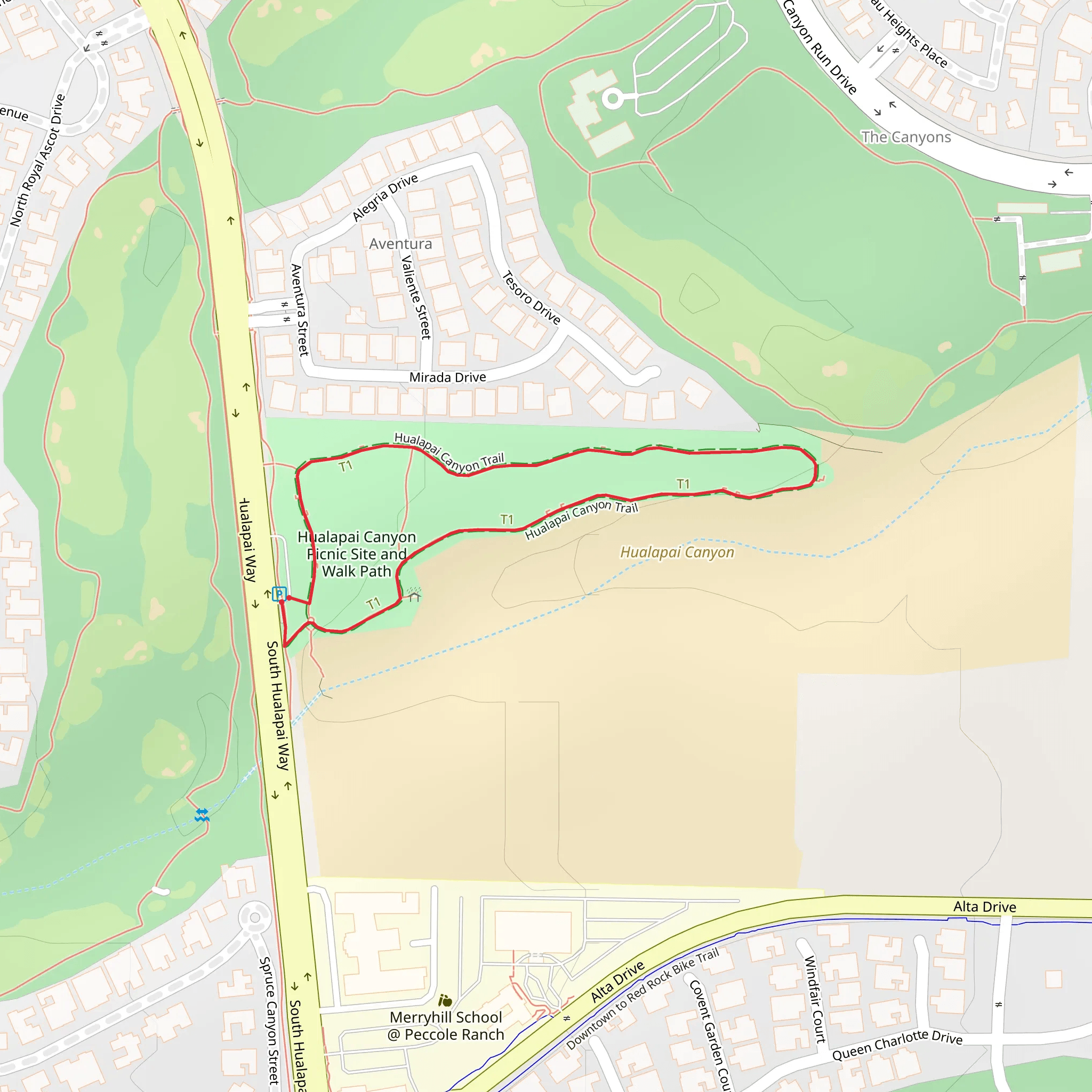 Hualapai Canyon Picnic Site and Walk Path Loop mobile static map