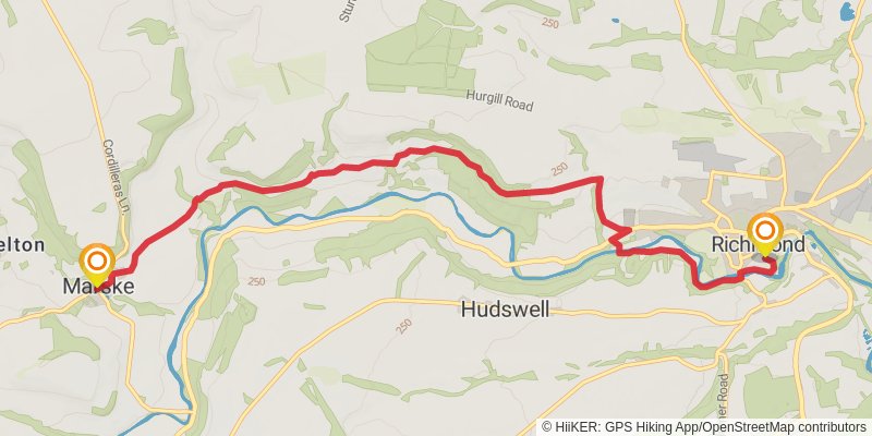 Lancaster Castle to Richmond Castle Walk stage 6 Map