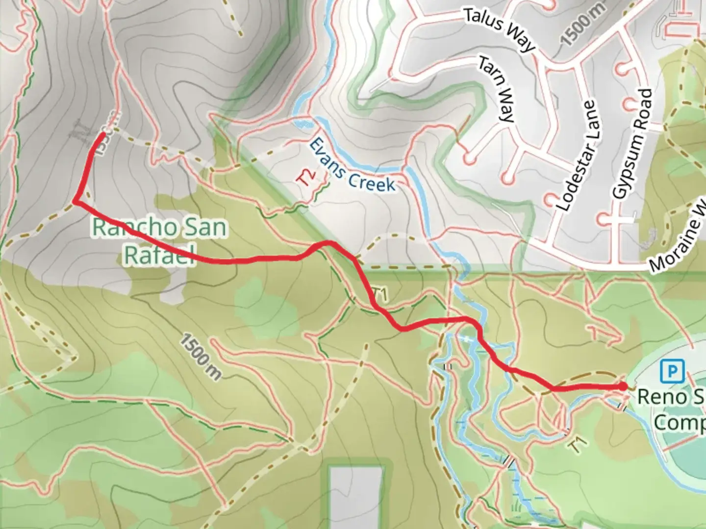 An image depicting the trail Evans Creek and its surrounding area.