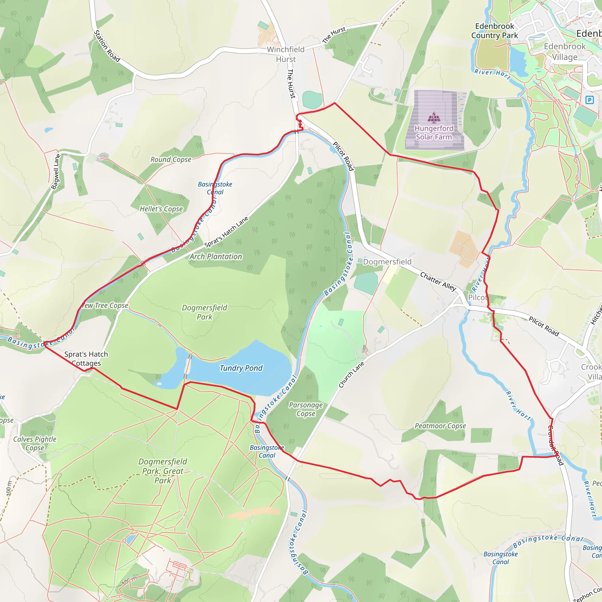 Tundry Pond and Burnbake Copse Loop mobile static map
