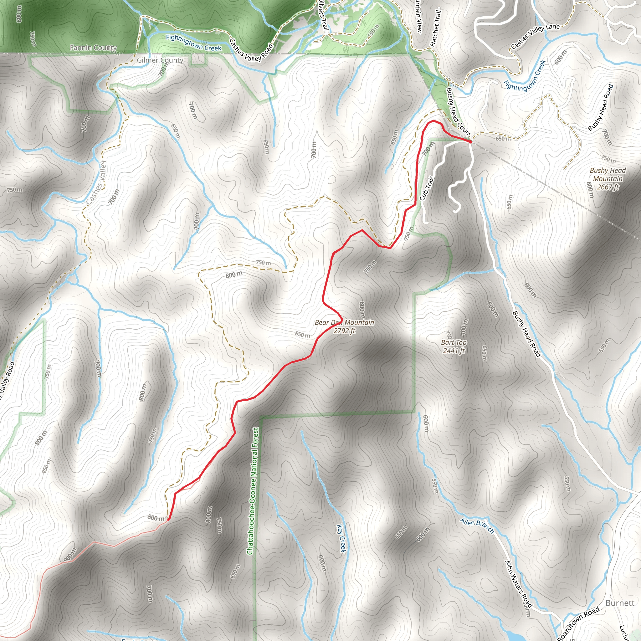 Benton MacKaye Trail mobile static map