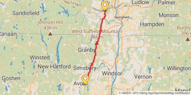 New England Trail stage 10 Map