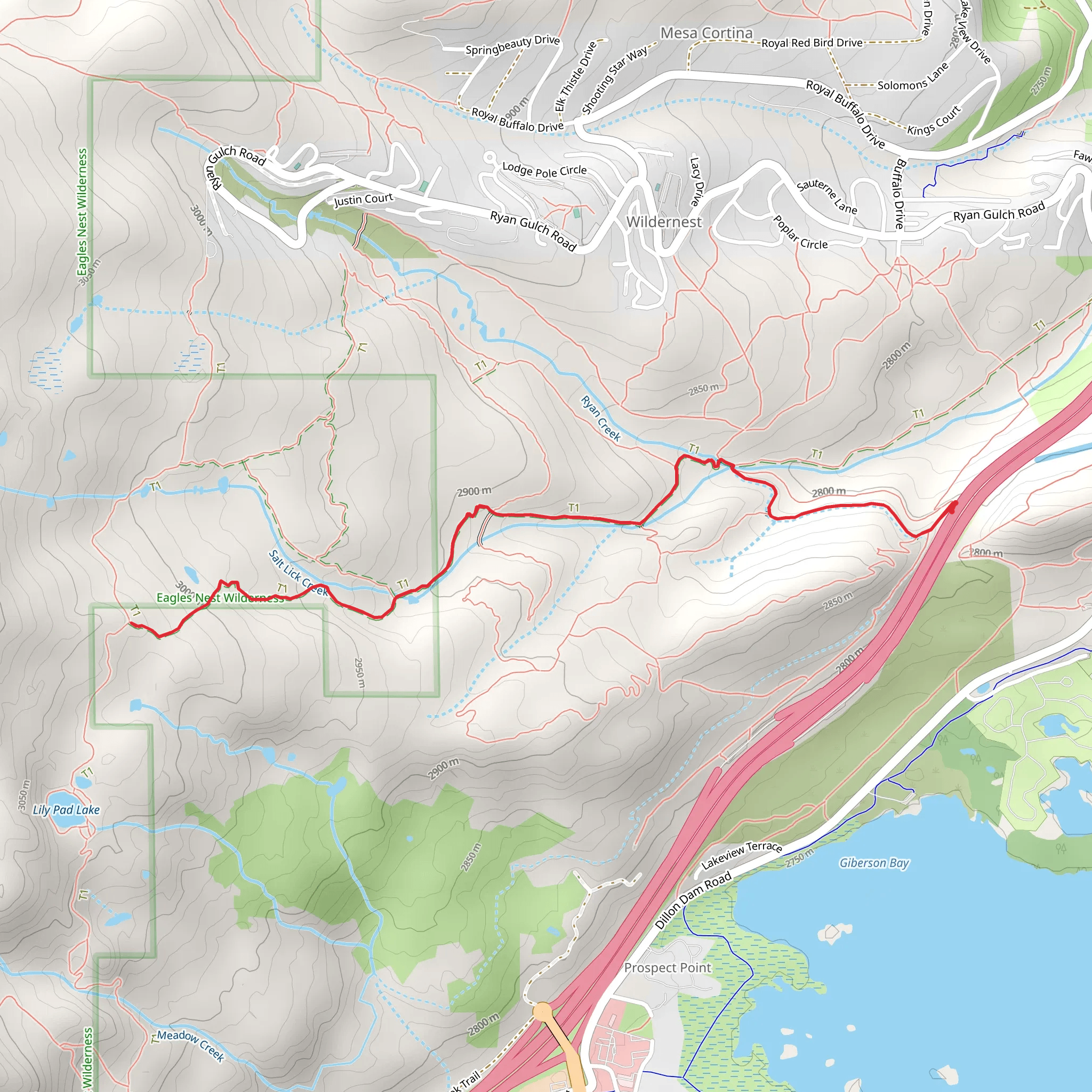 Upper Salt Lick Trail via Sluice Box Trail mobile static map