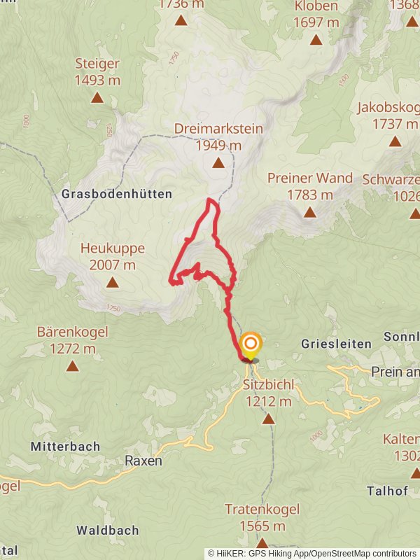 Waxriegelsteig to Rax Loop mobile static map