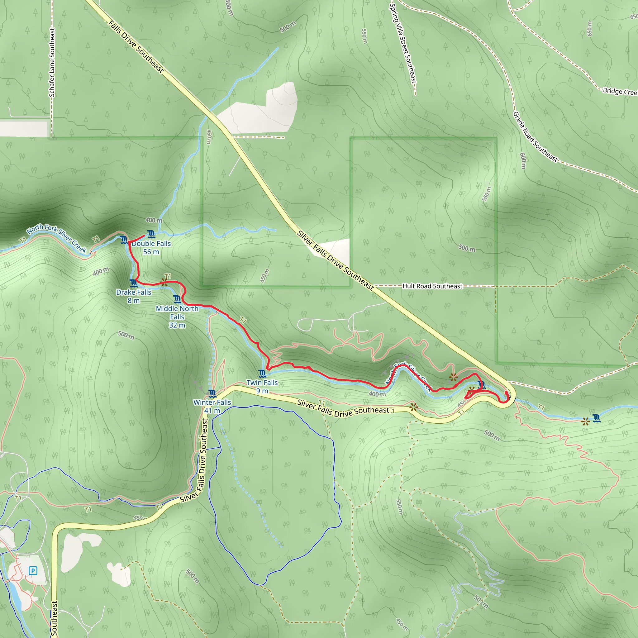 Trail of Twin Falls mobile static map