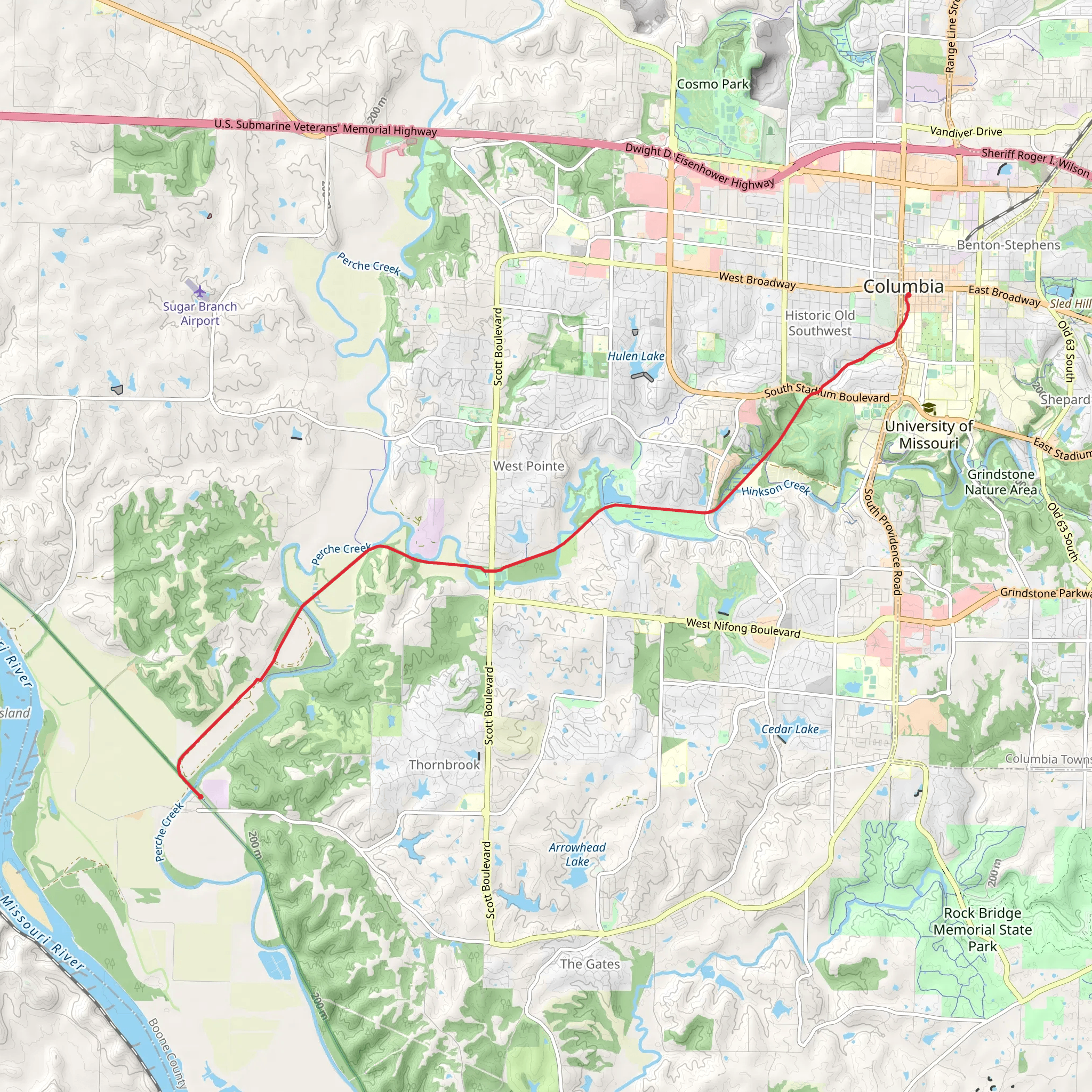 MKT trail - Columbia mobile static map