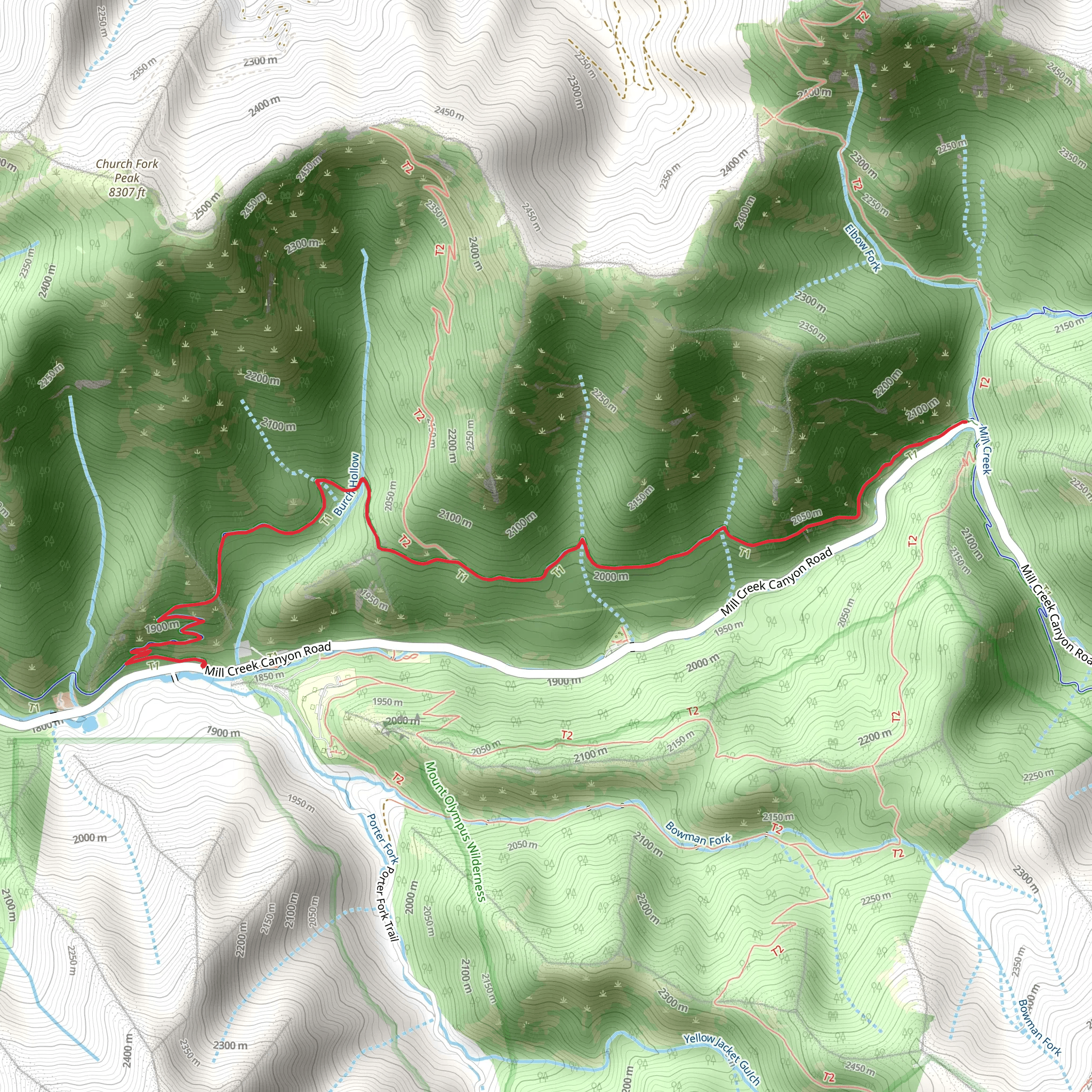 Pipeline Trail from Mill Creek Canyon Road mobile static map