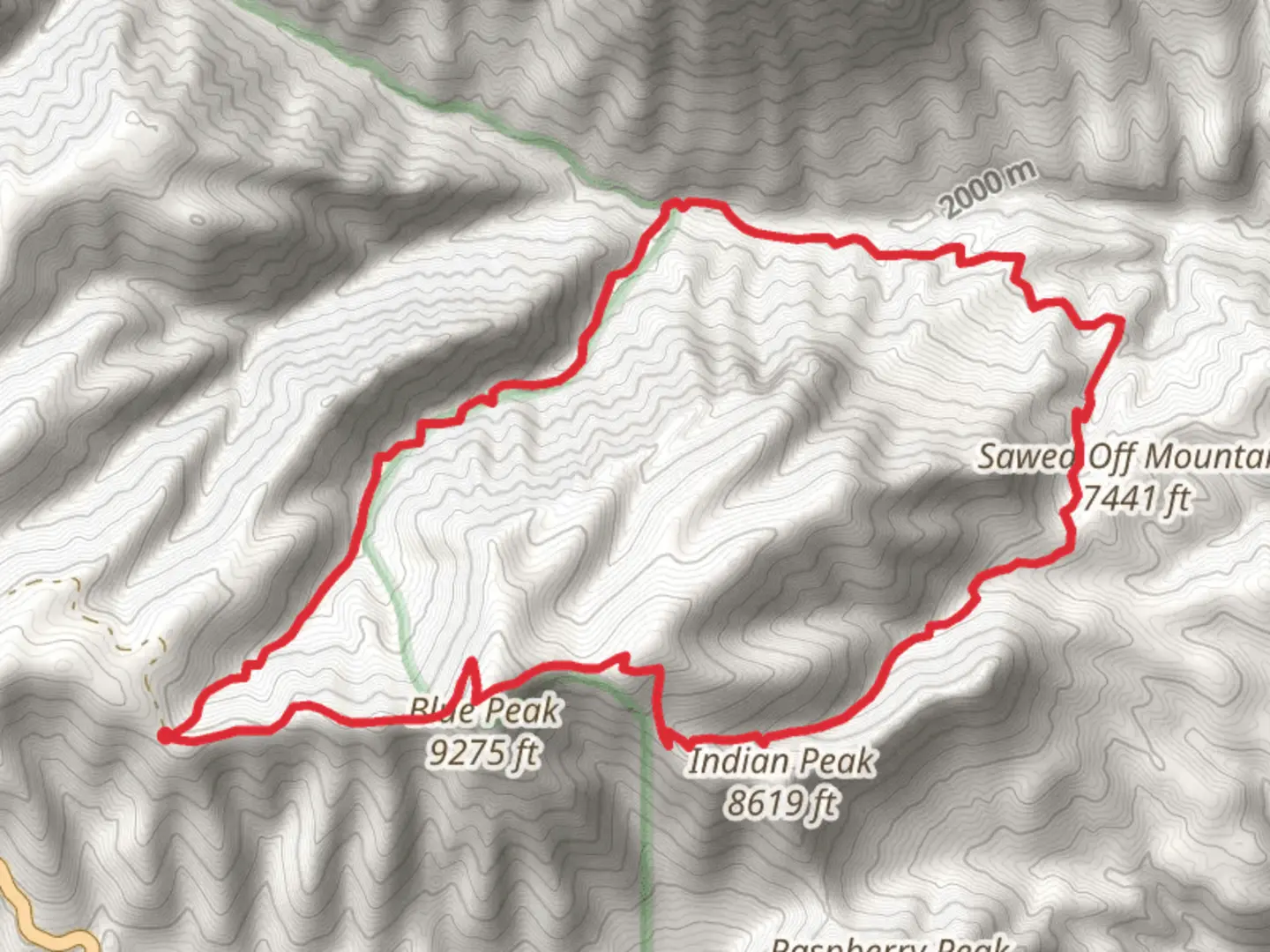 An image depicting the trail McKittrick Loop via Blue Lookout Trail and its surrounding area.