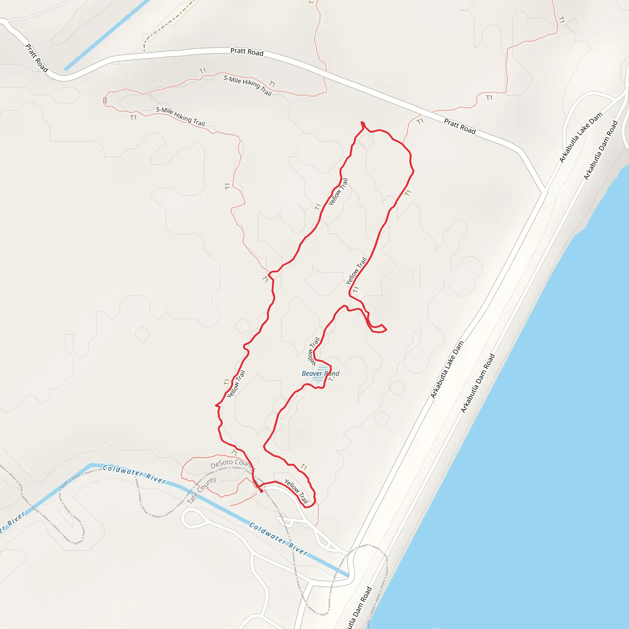 Yellow Trail and Beaver Pond Loop mobile static map