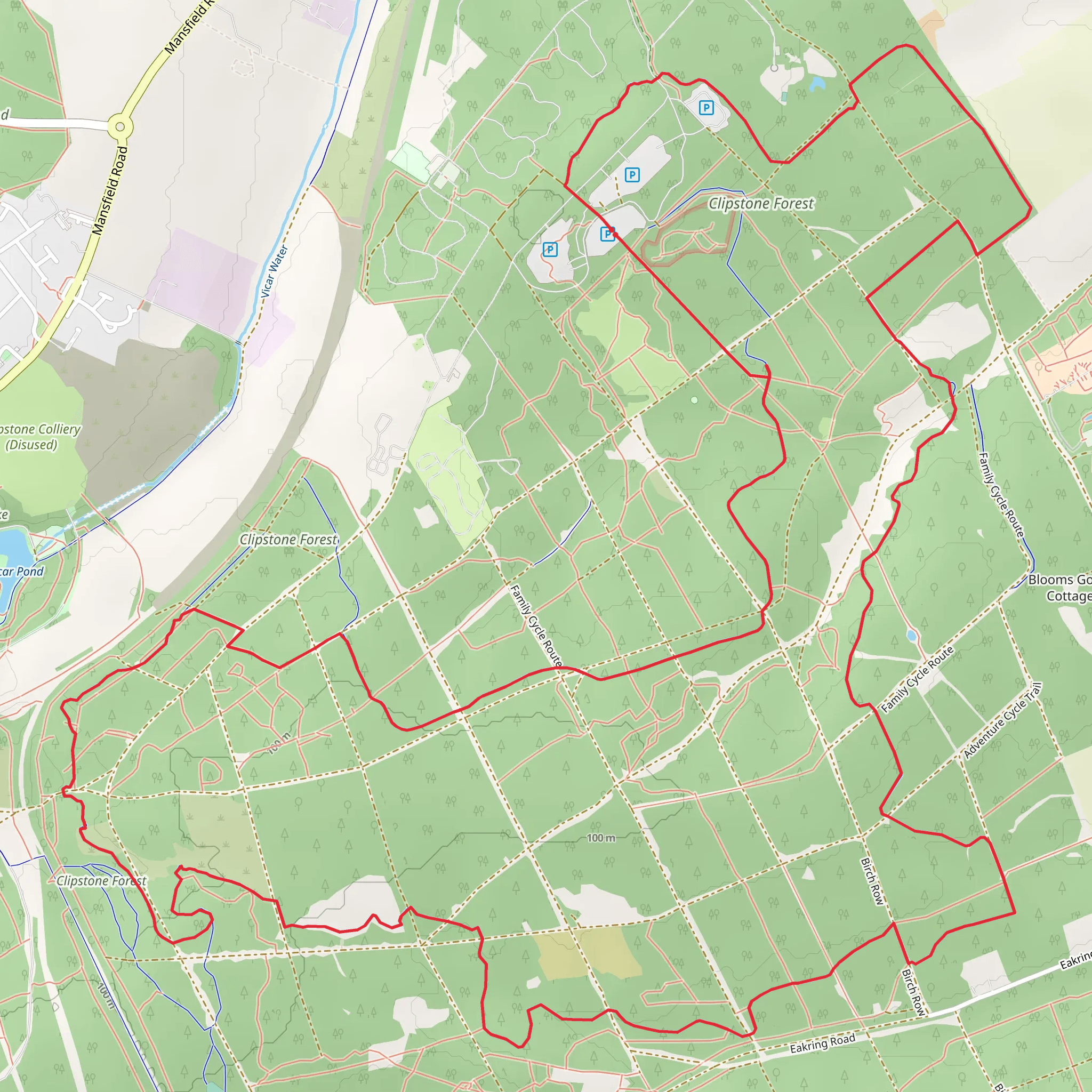 Clipstone Forest Short Loop mobile static map