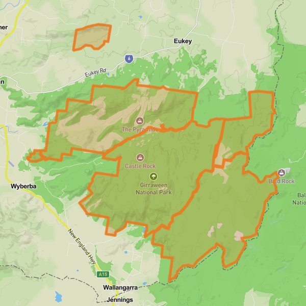 Girraween National Park mobile static map