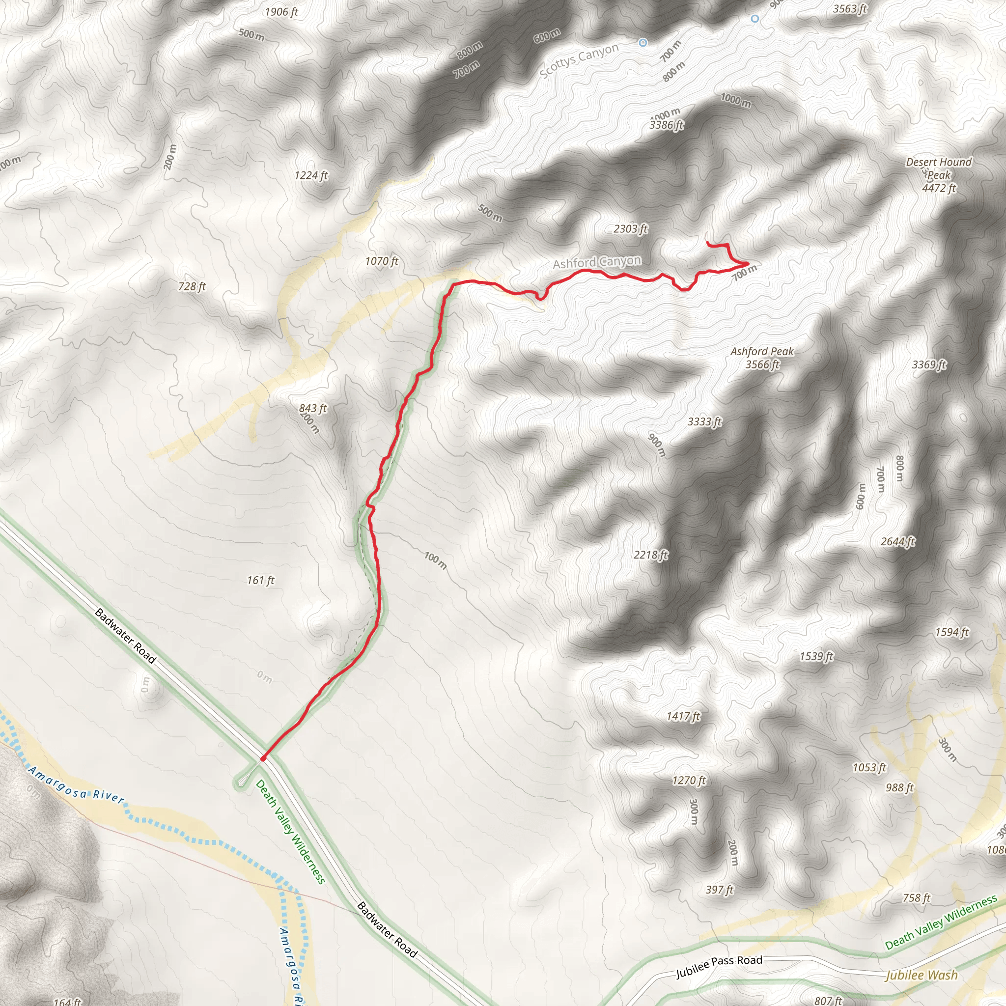 Ashford Canyon Road mobile static map