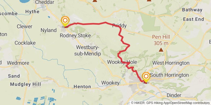 West Mendip Way stage 3 Map