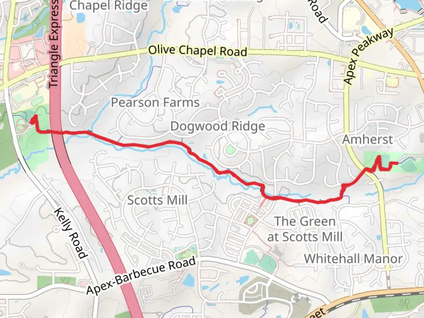 An image depicting the trail Beaver Creek Greenway - Pickleball Court and its surrounding area.