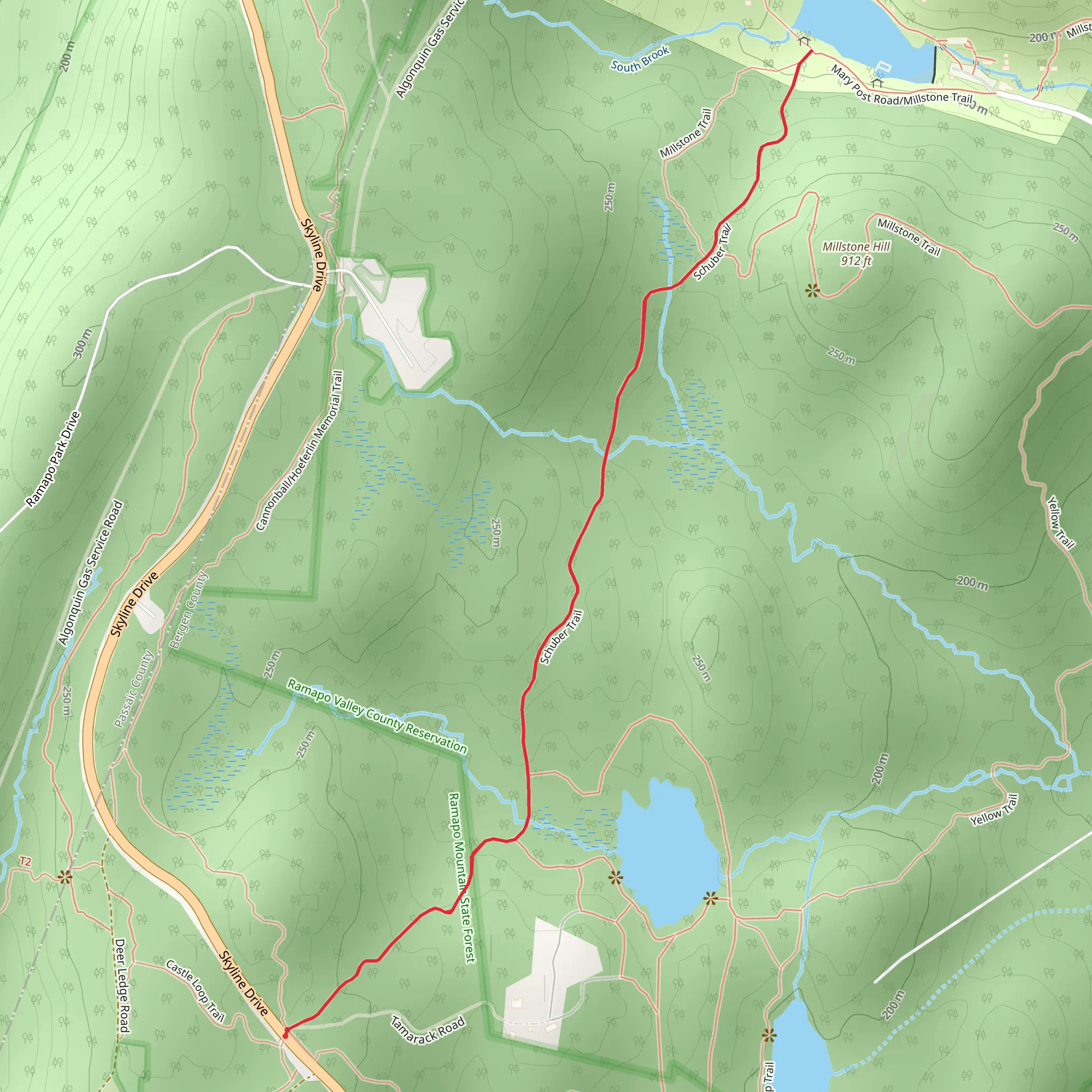 Lake Vreeland via Schuber Trail mobile static map