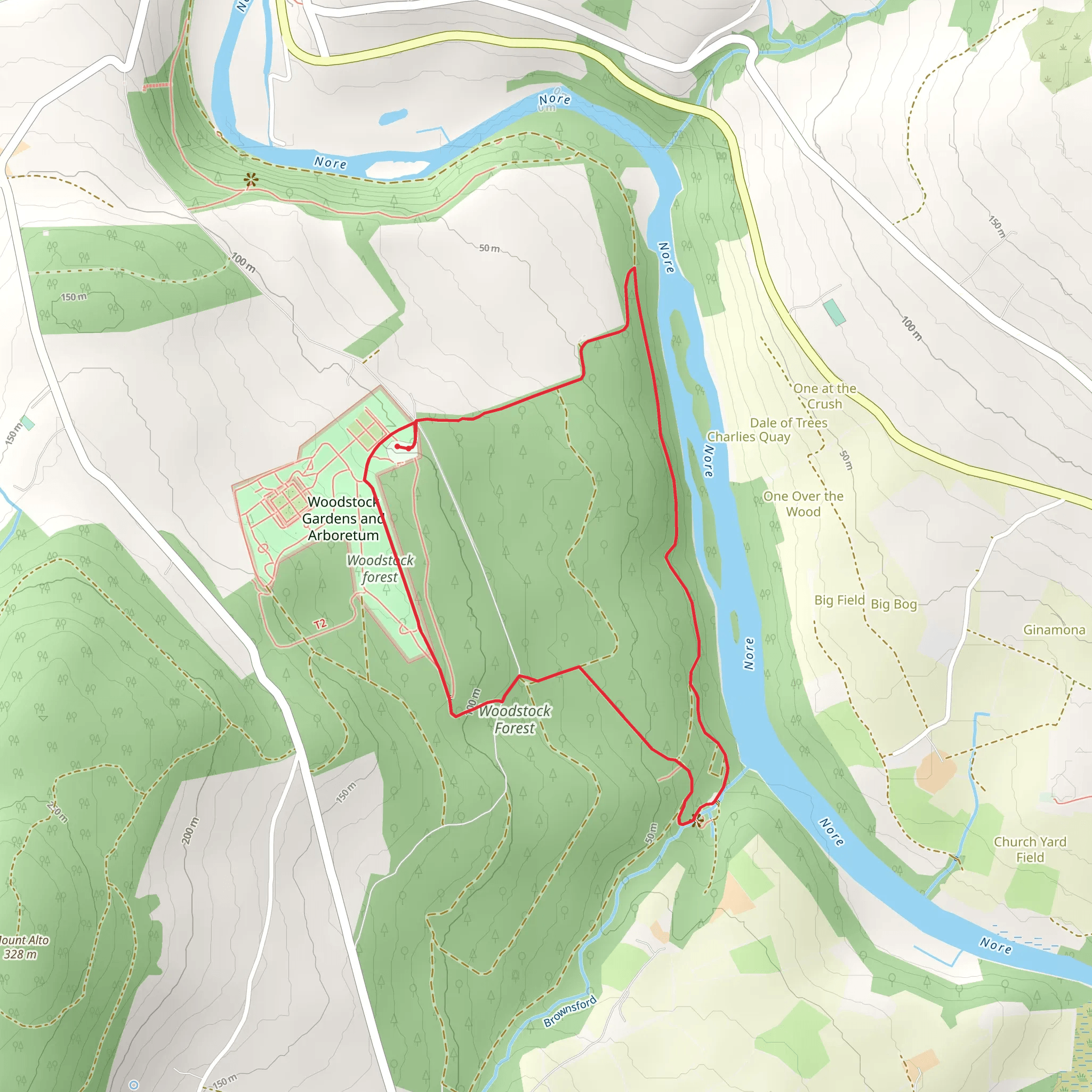 Woodstock Waterfall Loop mobile static map