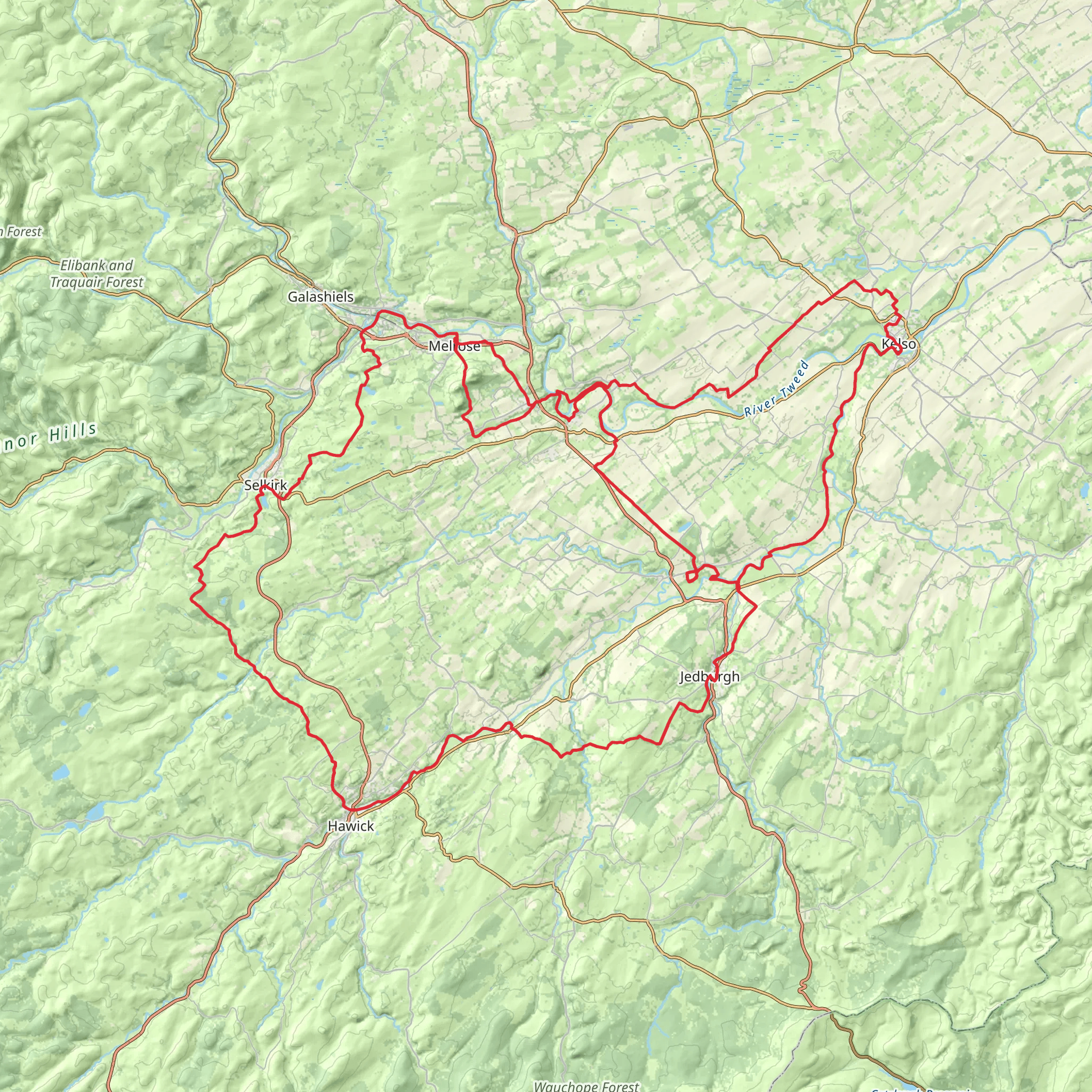 Borders Abbeys Way mobile static map