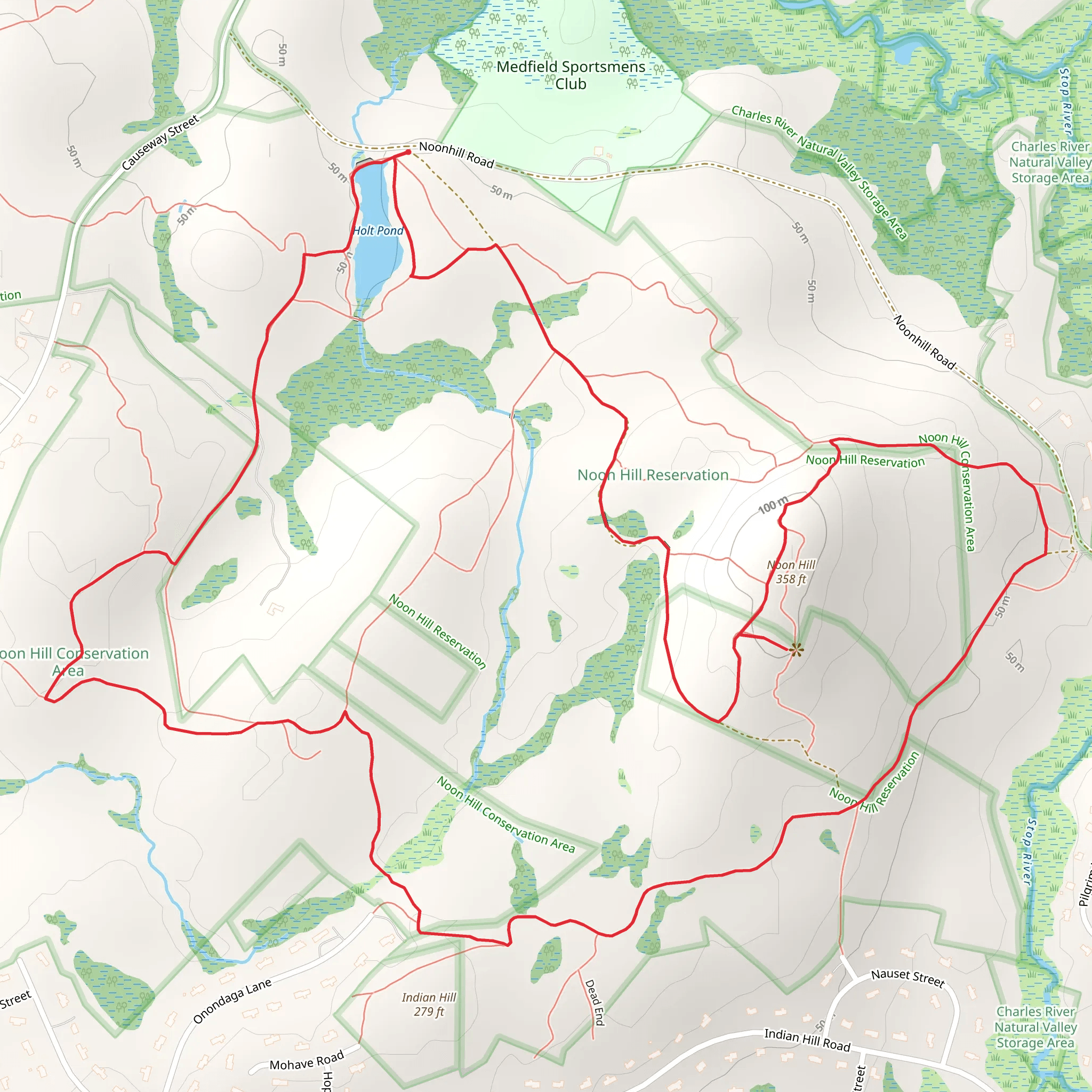Hot Pond and Noon Hill Loop Trail mobile static map
