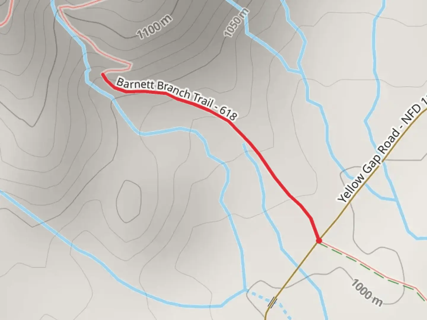 An image depicting the trail Barnett Branch Trail - Short and its surrounding area.